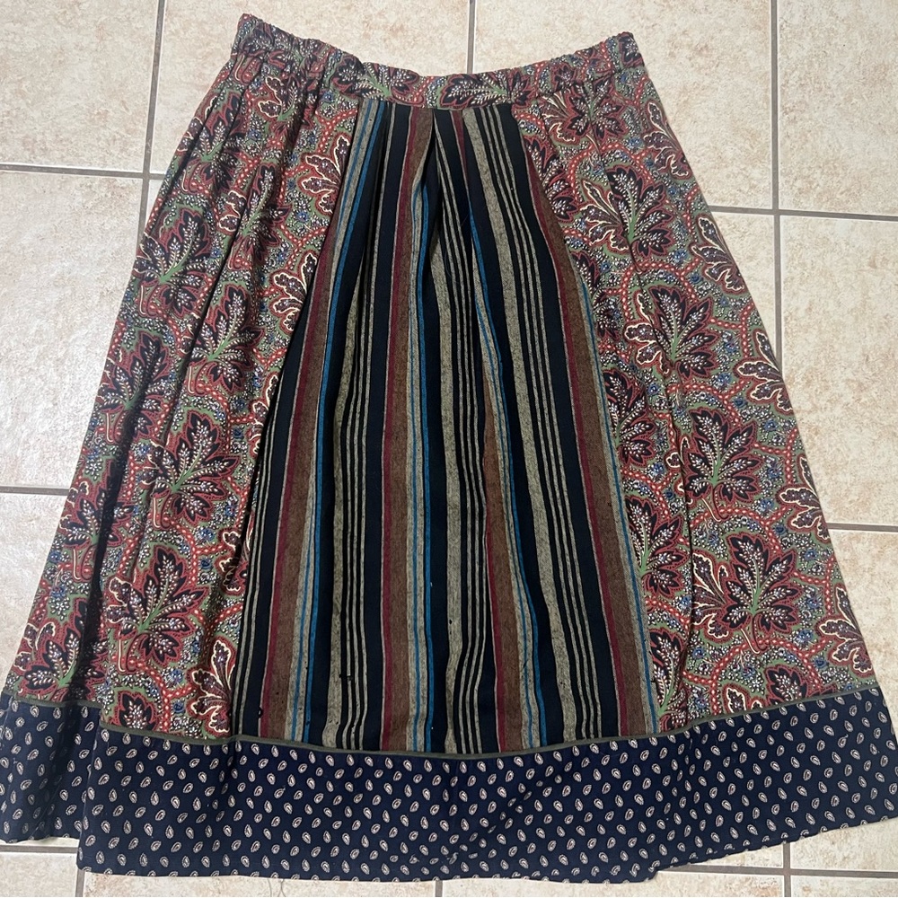 Kenzo rare vintage maxi flared boho hippie 90s wool skirt size S - Picture 9 of 14